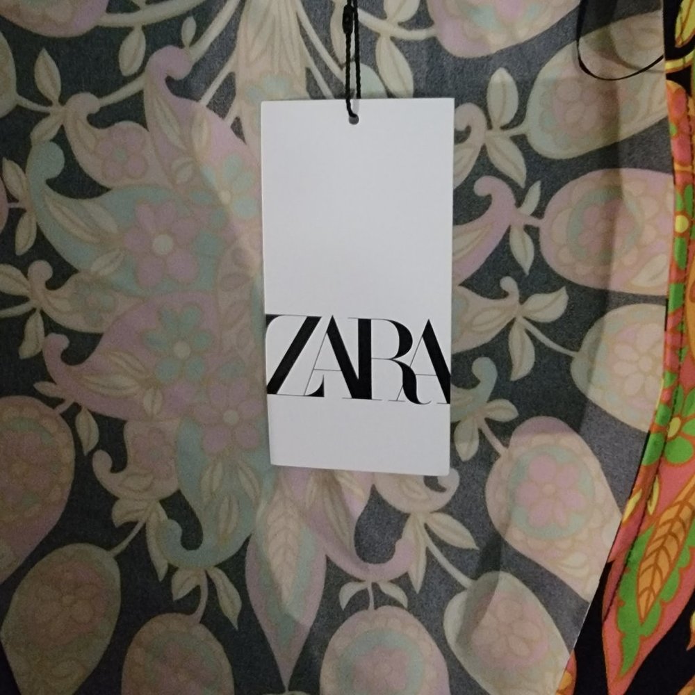 NWT Zara printed fitted open back Multi Color Mini Dress - Picture 6 of 7